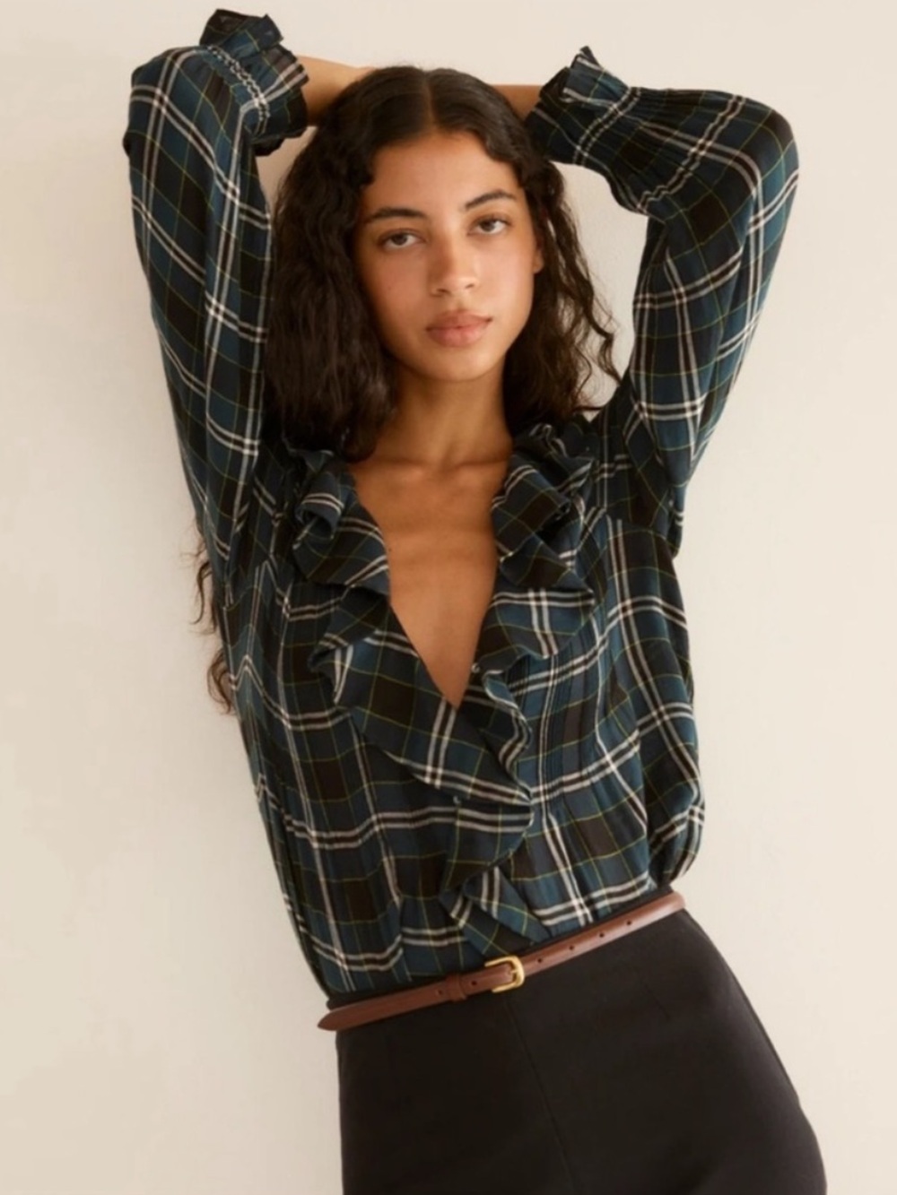 Doen Hardy Top in Amble Plaid M